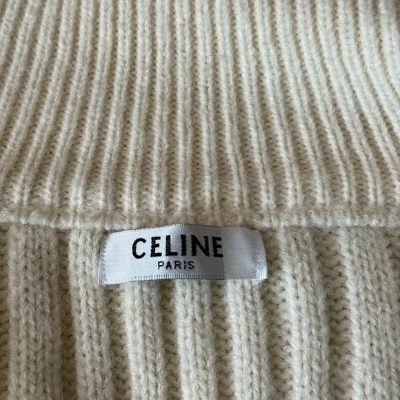 Celine Cream Cable Knit Cardigan